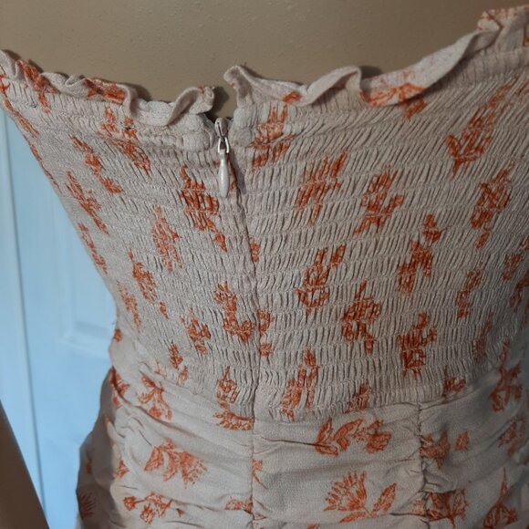 FOREVER 21 Pink Floral Fitted Sweetheart Sleeveless Smocked Mini Dress - Size XS - Picture 7 of 11